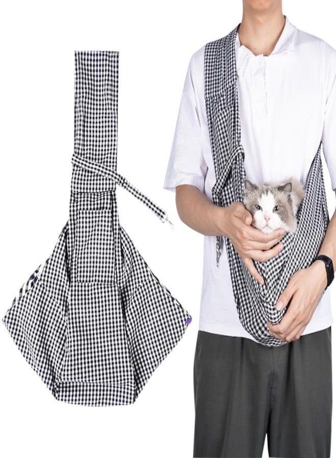 Qpets® Small Cat Travel Bag Dog Carrier Bag, Foldable Outdoor Cat Dog Backpack Sling Bag, Breathable Cat Carriers Bag Adjustable Strap Pet bag with Snap Button Shoulder Bag (Suitable for 6kg Below) - Image 1